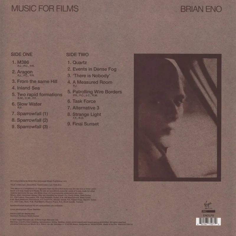 Music For Films LP - Brian Eno - AsfaltShop.pl
