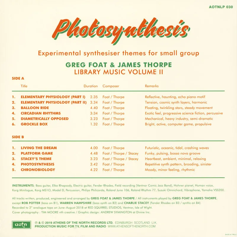 Photosynthesis LP - Greg Foat / James Thorpe - AsfaltShop.pl Photosynthesis LP - Greg Foat / James Thorpe - AsfaltShop.pl