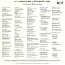 Leonard Cohen - LP Leonard Cohen - Various Positions